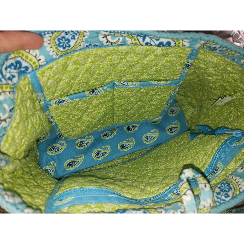 Vera Bradley Light Blue and Lime Tote Purse - Picture 4 of 6